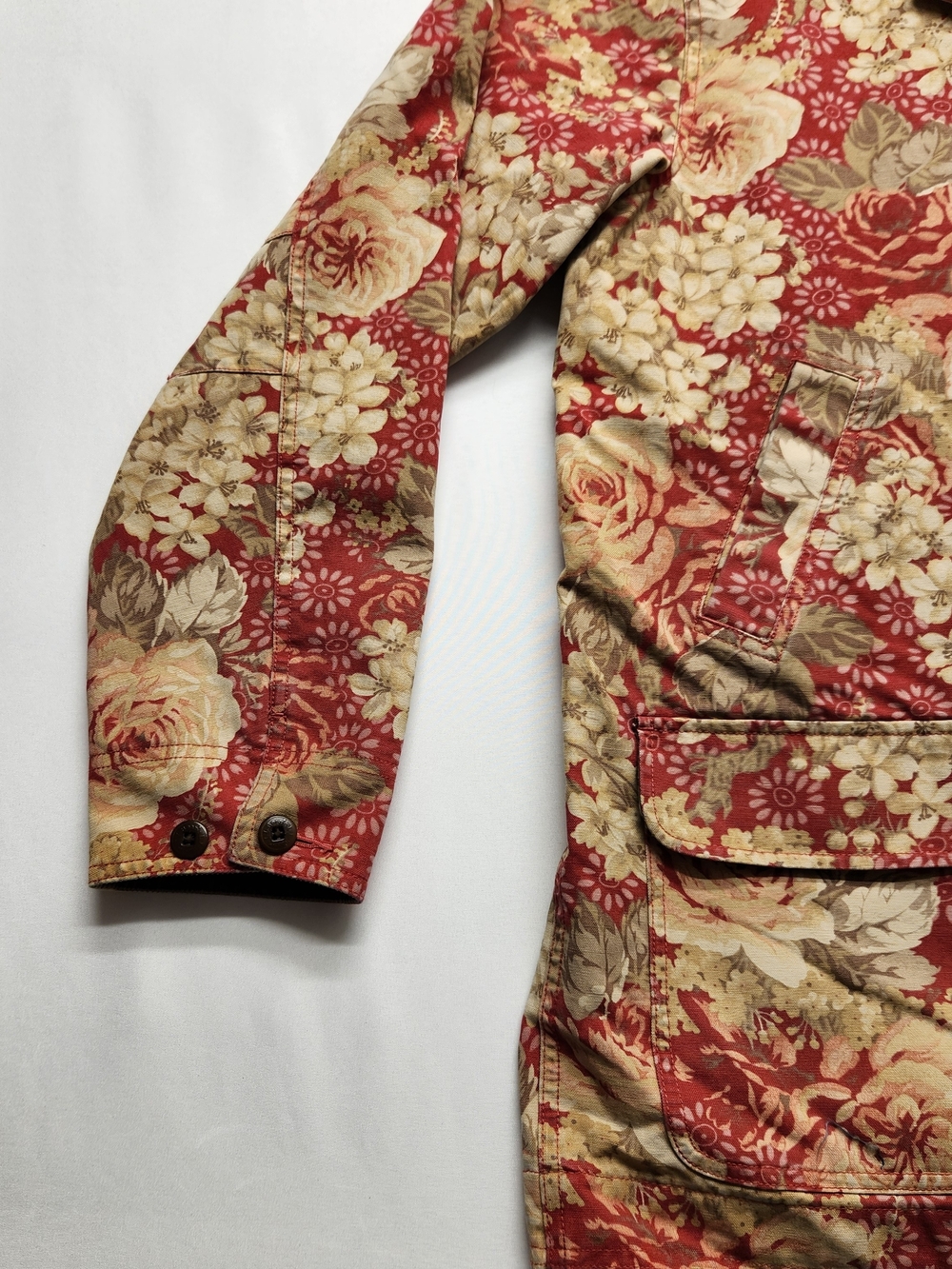 ⭐️Vintage 90s LL Bean Floral Canvas Barn Coat Lined Corduroy Large Rare Find - Picture 8 of 16